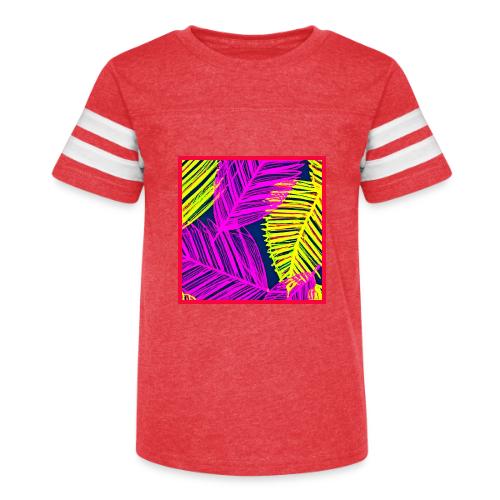 Neon Leaf Delight Chromatic Art - Kid's Football Tee