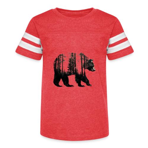 Evergreen Bear Silhouette - Kid's Football Tee