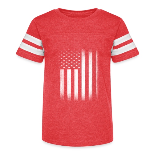 US Flag Distressed - Kid's Vintage Sports T-Shirt