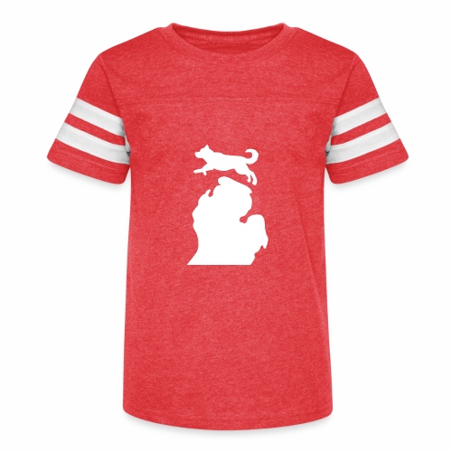 Bark Michigan Husky - Michigan Tech Colors - Kid's Vintage Sports T-Shirt