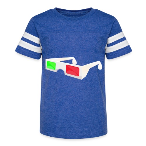 3D red green glasses - Kid's Football Tee