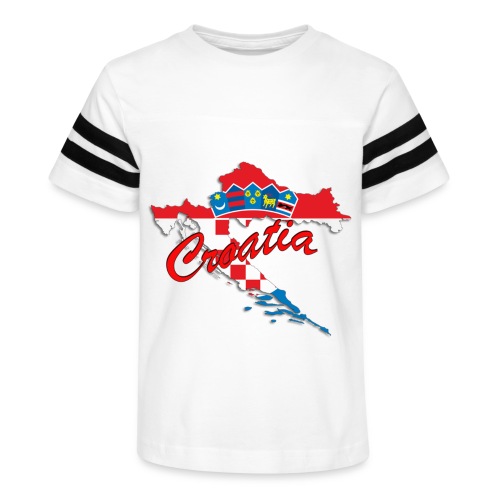 Croatia Football Team Colours T-Shirt Treasure Des - Kid's Vintage Sports T-Shirt