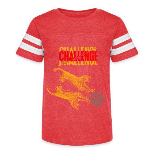 Double tiger fashion, jungle feline animals. - Kid's Football Tee