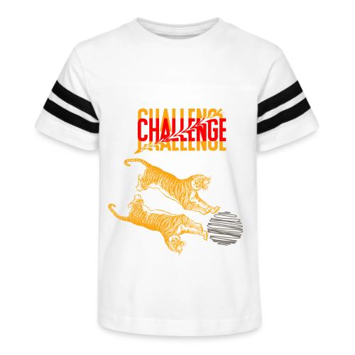 Double tiger fashion, jungle feline animals. - Kid's Football Tee