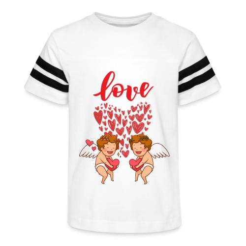 Cupid Love Designs, cupid love angel vibration. - Kid's Football Tee