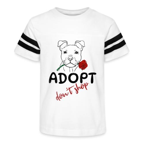 Retro Adopt Dont Shop Cute Puppy Rose Tee - Kid's Football Tee