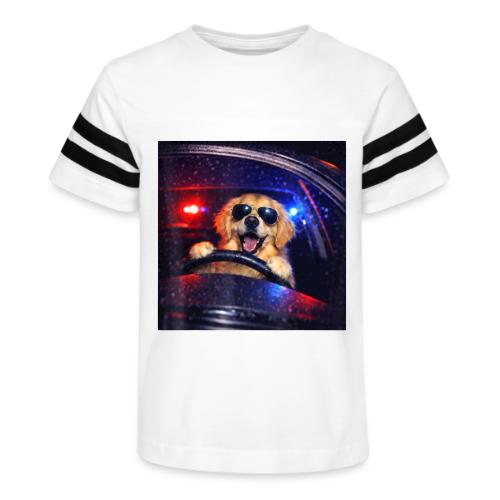 Funny Police Golden Retriever Meme Tee - Kid's Football Tee