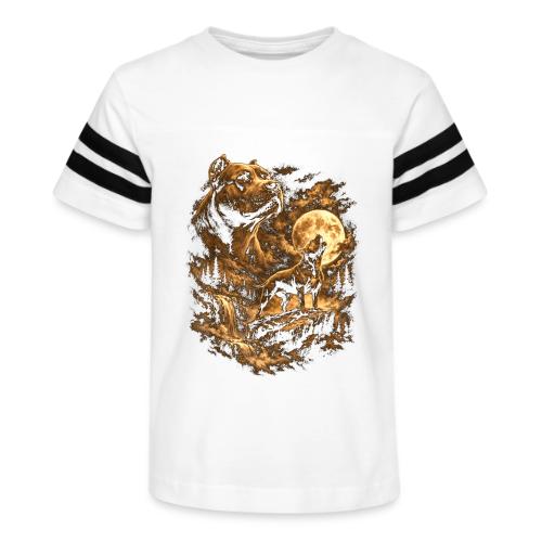 Pit Bull Howling Moon Fantasy Forest Tee - Kid's Football Tee