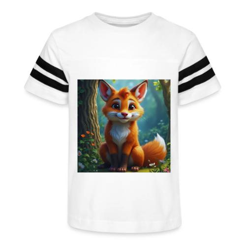 Magical fantasy fox in enchanted forest scene - Kid's Football Tee