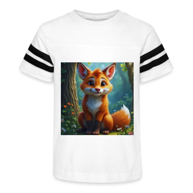 Magical fantasy fox in enchanted forest scene
