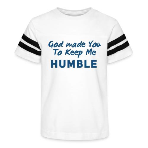 Christian Humility (blue) - Kid's Football Tee