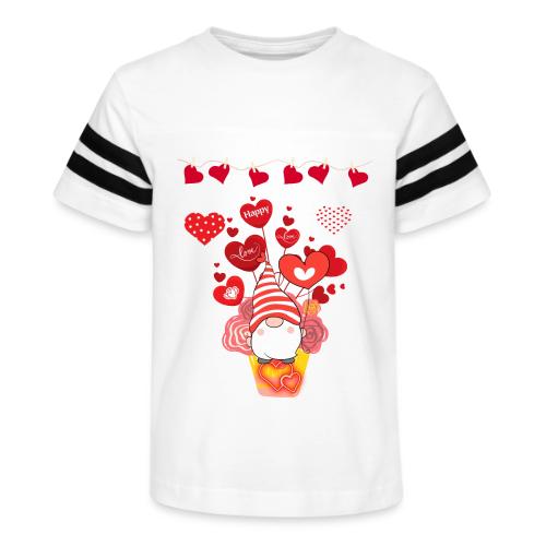 Design wrapped in love hearts, vibrating in love. - Kid's Football Tee