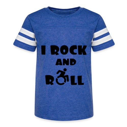 I rock and roll in my wheelchair, Music Humor * - Kid's Vintage Sports T-Shirt
