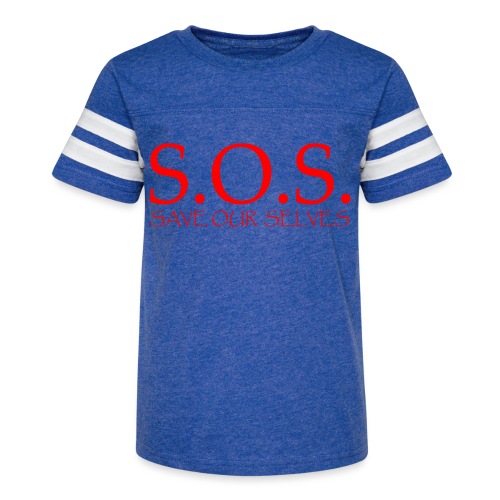 sos no emotion red - Kid's Vintage Sports T-Shirt