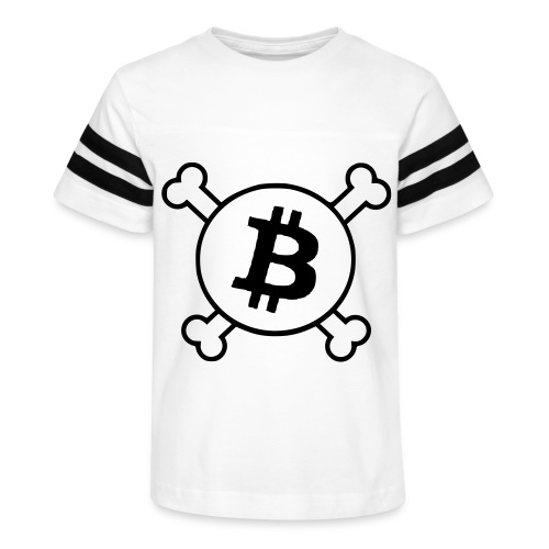 btc pirateflag jolly roger bitcoin pirate flag - Kid's Vintage Sports T-Shirt