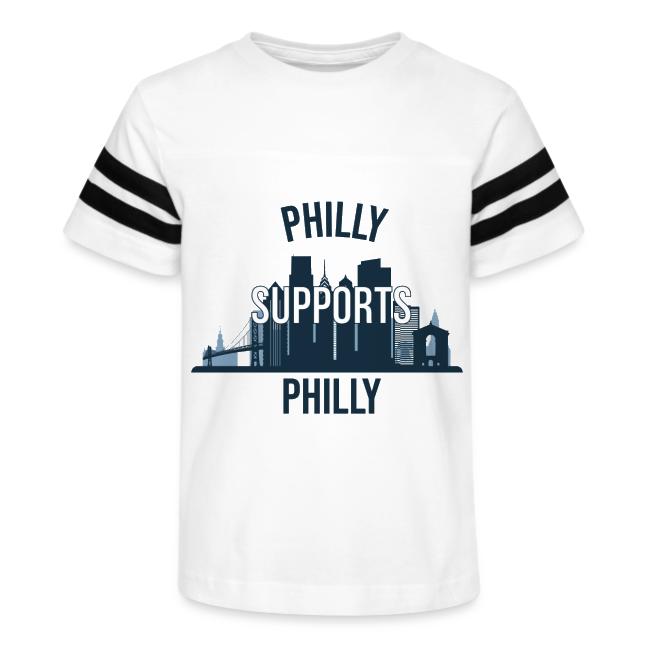Philly Supports Philly skyline blue transparentbg