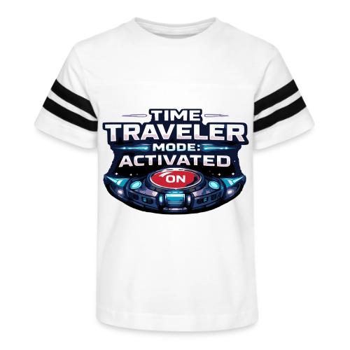 Time Traveler Mode – Futuristic Neon Sci-Fi Tee - Kid's Football Tee