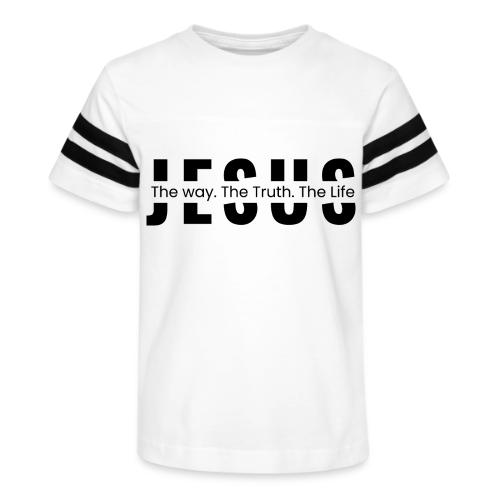 Jesus the Truth and the Life Bible Verse Merch - Kid's Football Tee