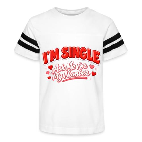 I’m Single Retro Bubble - Kid's Football Tee