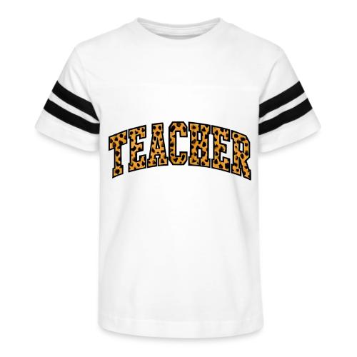 Leopard Print Teacher Typography - Kid's Football Tee