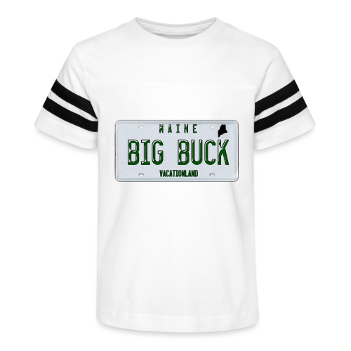Maine LICENSE PLATE Big Buck Camo - Kid's Vintage Sports T-Shirt