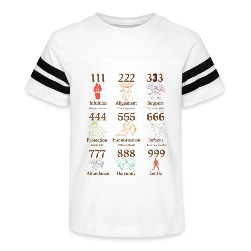 Mystic Angel Numbers Spiritual Symbols on Gildan - Kid's Football Tee