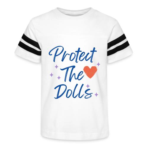 Protect The Dolls | Heart & Stars Typography - Kid's Football Tee