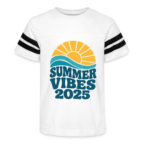 Summer Vibes 2025 Retro Sunset T-Shirt | Fun Beach - Kid's Football Tee
