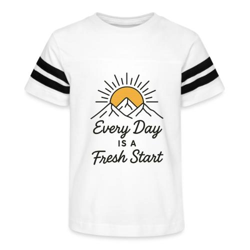 Inspirational Mountain Sunrise Motif - Kid's Football Tee