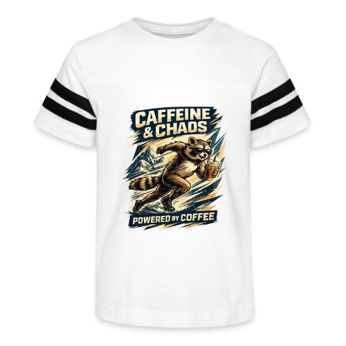 Funny Caffeine Chaos Raccoon Coffee Lover Morning - Kid's Football Tee