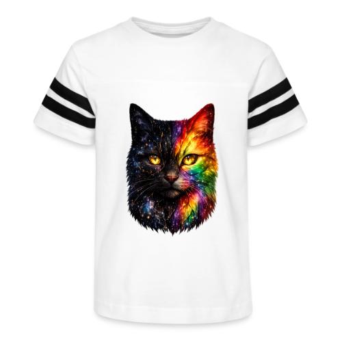 Cosmic Galaxy Rainbow Cat - Kid's Football Tee