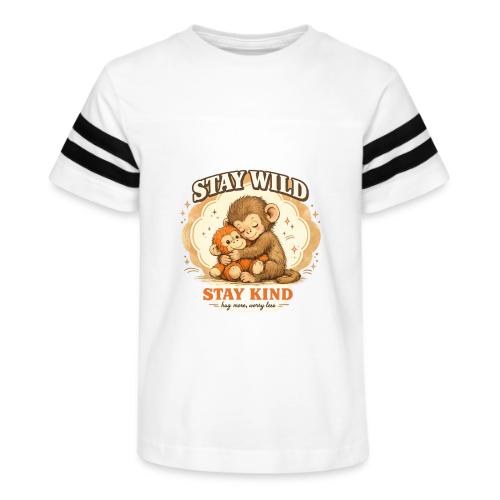 Stay Wild Stay Kind Punch Monkey Hug - Kid's Football Tee