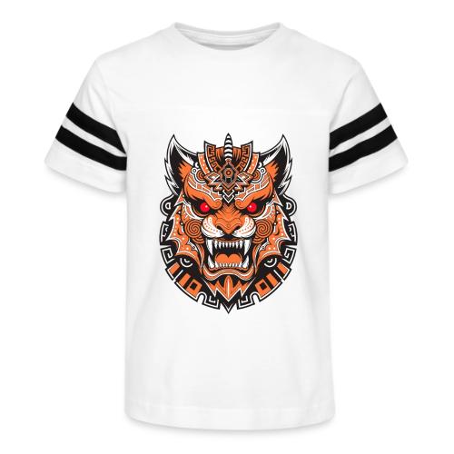 Tribal Demon Wolf Mask - Kid's Football Tee