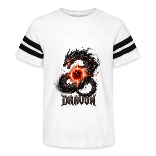 Dravon Fire Dragon Dark Fantasy Graphic T-Shirt - Kid's Football Tee