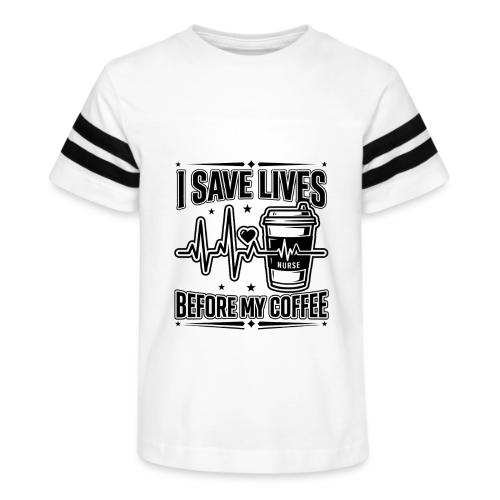 Nurse Coffee Humor - Saving Lives - Kid's Football Tee