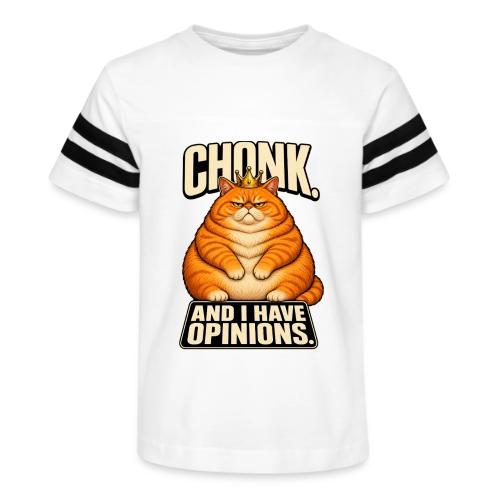 Chonk King Cat - Opinionated Kitty - Kid's Football Tee