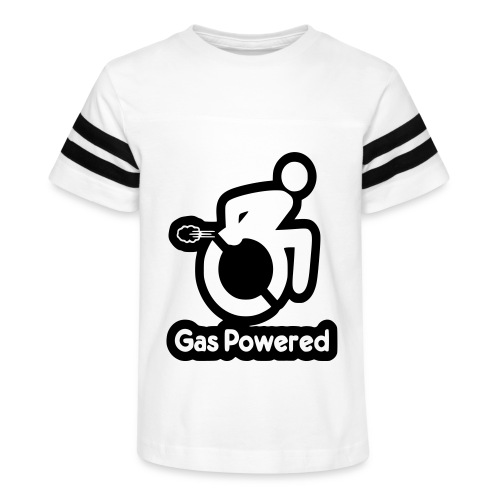 This wheelchair is gas powered * - Kid's Vintage Sports T-Shirt