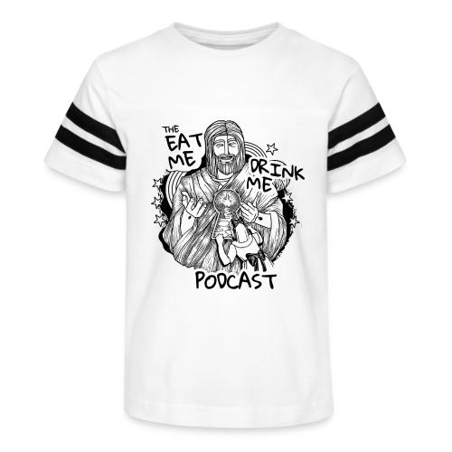 Eat Me Drink Me Podcast revamped logo - Kid's Football Tee