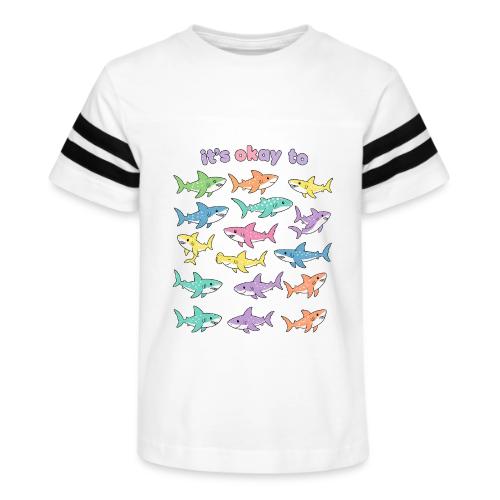 It’s Okay To – Cute Pastel Shark - Kid's Football Tee