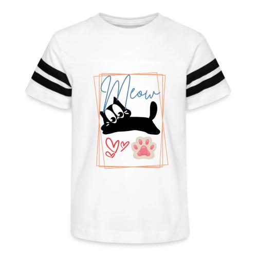 Meow Cat Paw Cute Kitty Lover Design - Kid's Football Tee