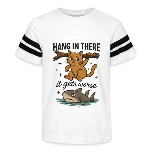 Funny Hang in There, It Gets Worse Cat and Shark - Kid's Football Tee