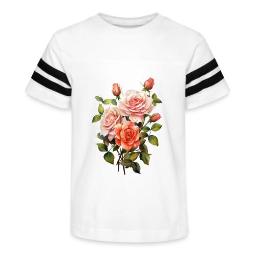 Pink Roses - Kid's Football Tee