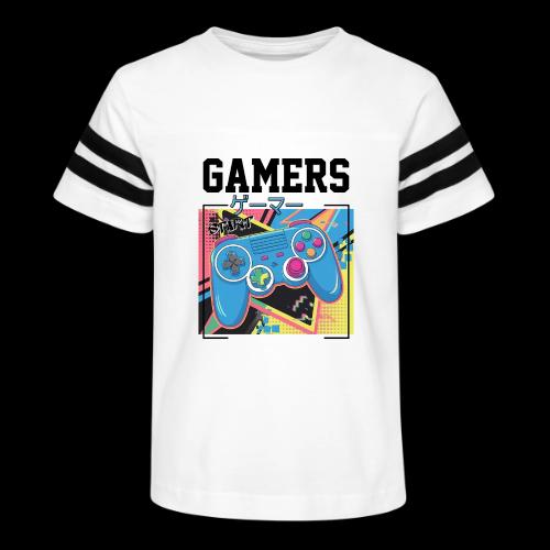 Gamers Start! Retro Japanese Vibe - Kid's Football Tee