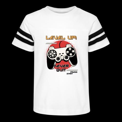 Level Up! Never Quit Gaming - Kid's Football Tee