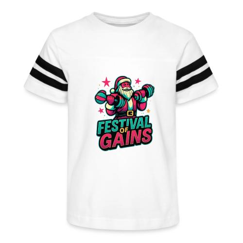 Festival of Gains Funny Gym Santa Christmas - Kid's Football Tee