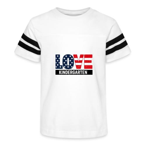 Love Kindergarten Patriotic Graduation - Kid's Football Tee