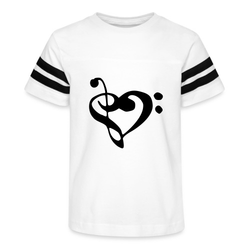 musical note with heart - Kid's Football Tee