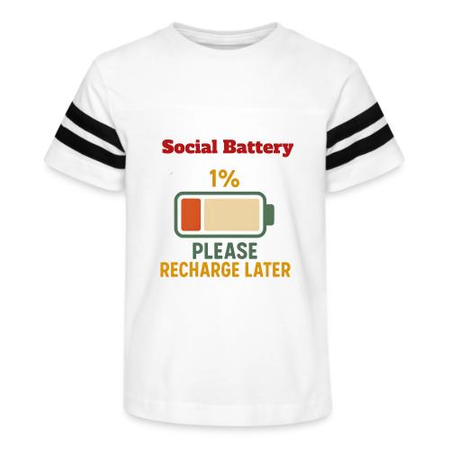 Social Battery 1 Percent Funny Saying tshirt - Kid's Football Tee