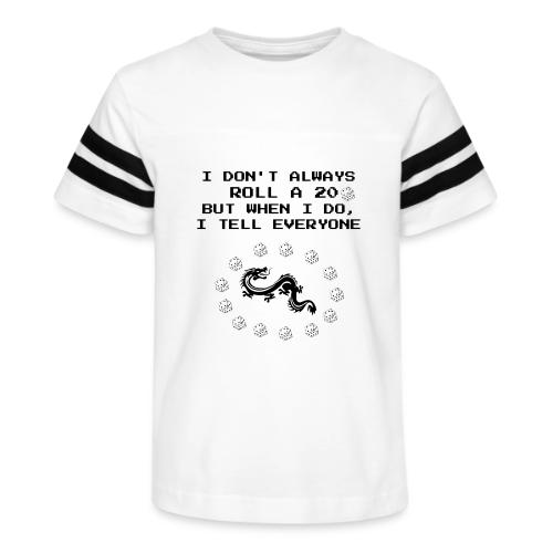 I Don't Always Roll a 20 D&D T-Shirt | Retro 8-Bit - Kid's Football Tee