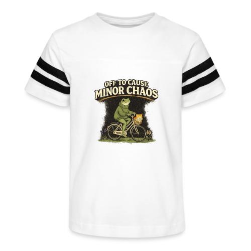 Minor Chaos Vintage Frog and Cat on Bicycle - Kid's Football Tee